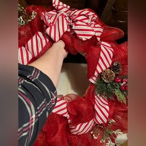 LARGE New red ribbon wreath